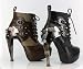 METROPOLIS HADES OXFORD GOTHIC STEAMPUNK VICTORIAN METAL GEARS PLATFORM ANKLE BOOTS HEELS
