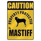 CAUTION PROPERTY PROTECTED BY MASTIFF PARKING SIGN DOG