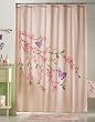 Cherry Blossom & Butterflies Pink Shower Curtain by Collections Etc
