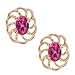 1.00 Ct Oval Pink Tourmaline 10k Rose Gold Earrings