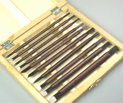 石雕り 专用 雕刻刀 10本セット 篆刻刀 刀钢 印