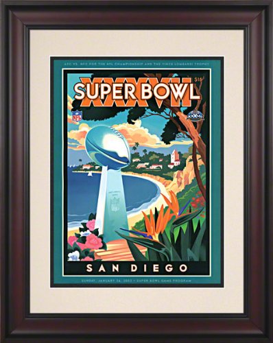 Framed 10.5 x 14 Super Bowl XXXVII Program Print | Details: 2003, Buccaneers vs Raiders