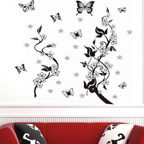 Tree Butterfly Flower Vine Removable Wall Vinyl Sticker Decals Wallpaper LY5716