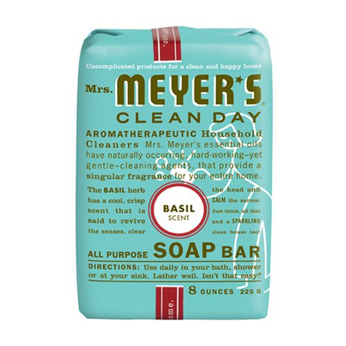 Mrs. Meyer's Bar Soap, Basil (Pack of 6)