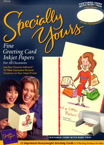 Specially Yours Textured Ivory/Ruby Trim InkJet Greeting Card Paper On Sale