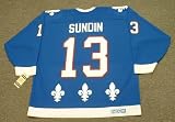 MATS SUNDIN Quebec Nordiques 1991 CCM Vintage Throwback Away Hockey Jersey