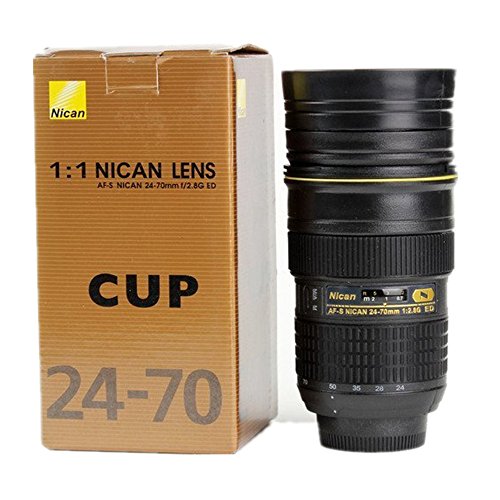 Travel Coffee Mug,NTTR Lens Cup,Camera Lens Cup Coffee Mug Travel Nican Lens 24-70mm Coffee Cup Mug (It's a model CUP, and Not an Actual Lens) Best Camera Lens Stainless Steel Cup/ Mug for Coffee or Tea