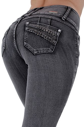 Style C582 - High waist Colombian style Butt lift stretch denim Boot Leg jeans