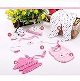 出産祝い 女の子ベビー 肌着 ギフトセット 出産準備 （肌着上下 スタイ ハンカチ3枚 帽子 手袋 8点セット )