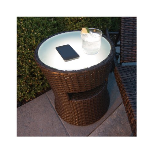 Patio Table Outdoor Patio Side Table with Outdoor Speaker Built in and