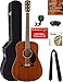 Fender CD-60S Solid Top Dreadnought Acoustic Guitar - All Mahogany Bundle with Hard Case, Tuner, Strap, Strings, Picks, Austin Bazaar Instructional DVD, and Polishing Cloth