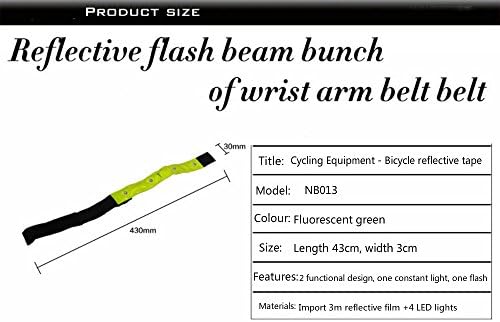 Topxin High Visibility 4 LED Reflective Flashing Velcro Armband Sport Bicycle Cycling Running