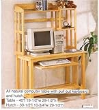 ALL NATURAL COMPUTER TABLE WITH HUTCH