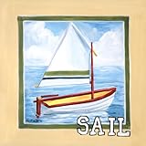 Oopsy daisy Vintage Sail Stretched Canvas Wall Art by Colleen Phelon Hall, 21 by 21-Inch