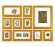 Set of 10 Photo Frames made of Solid Wood, Honey