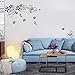 Soledi Removable Vines Flowers Butterfly 130 x 80cm Mural Vinyl Wall Decal, Black