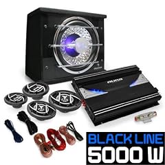 4.1 Auto Lautsprecherset Komplett Hifi Set "Black Line 540" 5000W Endstufe Verst�rker 16cm Boxen Subwoofer