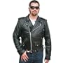 Mens Classic Leather Motorcycle Jacket MJ400