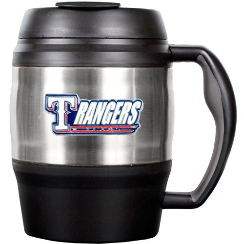MLB Texas Rangers 52-Ounce Stainless Steel Macho Travel Mug with Bottle Opener