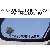 (2) Mirror Decals  OBJECTS IN MIRROR ARE LOSING for JAGUAR e-type x-type s-type XF XJ... by jaguar
