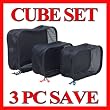 Rick Steves Packing Cube Set 3 Pc New Travel Organize Tidy Bag Suitcase Black !!