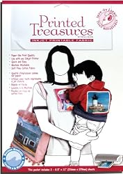 Dritz Printed Treasures Iron-On Ink Jet Fabric Sheets, White, 3-Pack