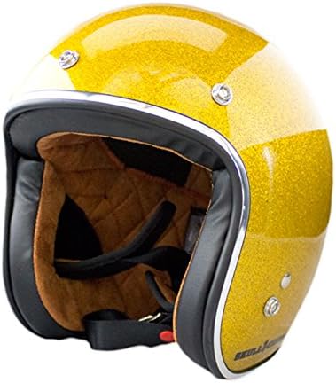 Skull Crush Open Face 3/4 Helmet (Large, Gold Mega Flake)