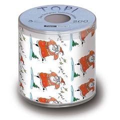Clayre & Eef 00171 bedrucktes Toilettenpapier  SMILE Santa Claus auf Fotoshooting
