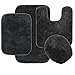 Garland Rug BA010W4P15J6 Traditional Bath Rug Set, 4-Piece, Dark Gray