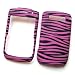 RIM Blackberry Curve 8900 T-Mobile Rubberized Snap-on Protector Hard Case Image Cover "Hot Pink Zebra" Design