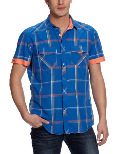 TOM TAILOR Denim Herren Freizeithemd 20171200112/checked shirt, Gr. 56 (XXL), Blau (6370) Preisvergleich
