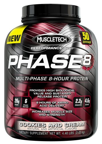 Muscletech Phase 8 US Multi Stage Protein Shakes, Cookies and Cream, 4.46 Pound On Sale