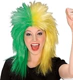 Green and Yellow Sports Fanatic Wig Adult