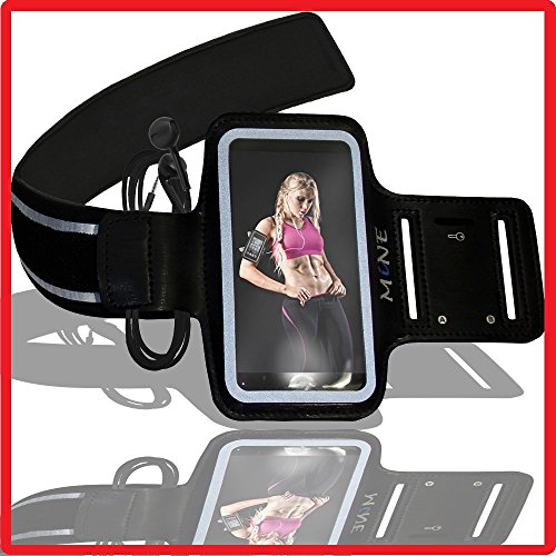 Fathers Day Gift Armband for iPhone 6 Plus by MiNE® Hands Free Apple Accessories Adjustable Sports Running Arm Band for Your Cell Phone + Black Case Smartphone Holder