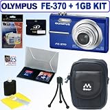 Olympus FE370 8MP Digital Camera (Blue) + 1GB Accessory Kit