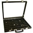 Jewelry Travel Display Case Pocket Watch Case Black Leather 36 Unit Display