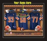 Illinois Fighting Illini Customized Locker Room 8x10 Matted Photograph