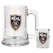 Real Salt Lake Soccer Glass Tankard and Square Shot Glass Set - Primary Team Logo MAJOR-LEAGUE-SOCCER Soccer