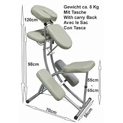 Aluminium Massagestuhl mit Tasche CREME - TSGPS Kingpower