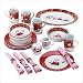 PLAID SNOWMAN 23 PIECE DINNERWARE SET
