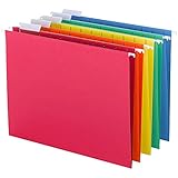 Smead Hanging File Folders, 1/5-Cut Tab, Letter Size, 25 Per Box, Assorted Primary Colors (64059)