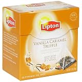 Lipton Black Tea, Vanilla Caramel Truffle, Premium Pyramid Tea Bags, 20-Count Boxes (Pack of 6)
