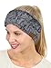 C.C Soft Stretch Winter Warm Cable Knit Fuzzy Lined Ear Warmer Headband, Gray/Lt Gray Mix