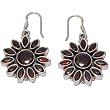 Valentine Day Gift Sterling Silver Garnet Earrings 1.5 inches (erg108)