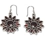 Garnet Sterling Silver Girls Earrings 1.5 Inches