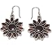 Garnet Sterling Silver Girls Earrings 1.5 Inches