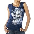 Juniors' Xhilaration® Vintage Ruched Screen Tank- Academy Blue