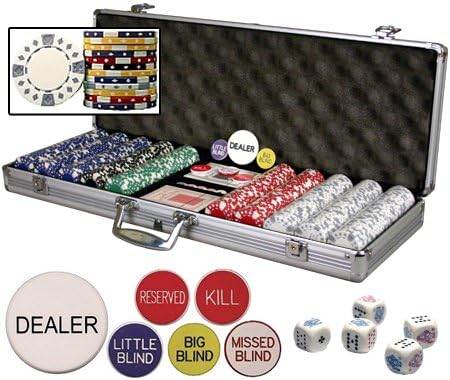 Premium Set of 500 Diamond Suited 11.5 gr Poker Chips w/6 Dealer Buttons