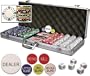 Premium Set of 500 Diamond Suited 11.5 gr Poker Chips w/6 Dealer Buttons