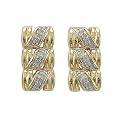 10k Gold Plated Sterling Silver Diamond "Shrimp" Earrings (1/10 cttw)